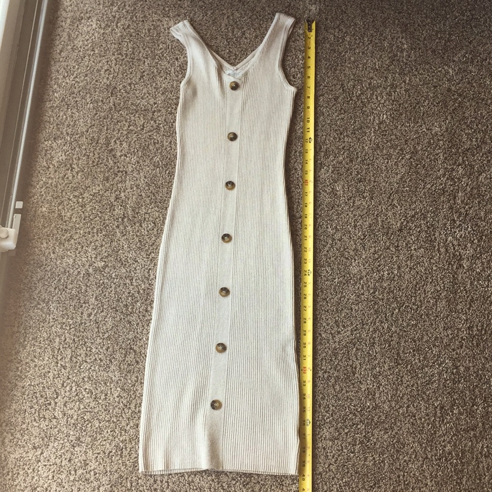 Hippie Rose Ribbed Bodycon Button front Midi Dress